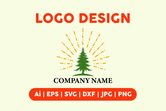Christmas Logo Tree Yellow Light: A Festive Graphic for Local Brands