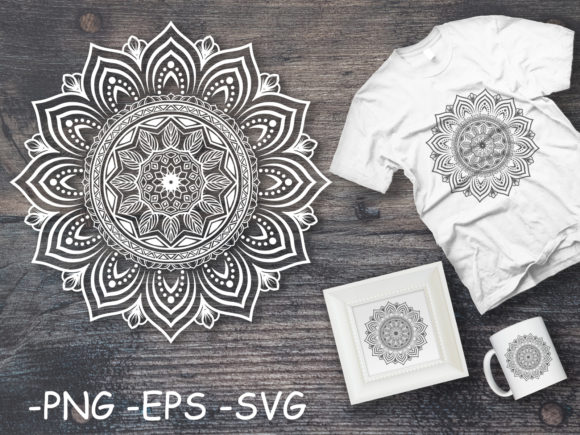 Circular Pattern Mandala Art 34: A Versatile Graphics Asset for Crafts