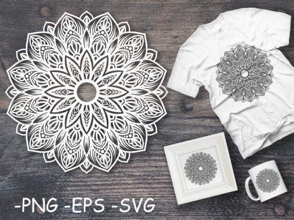 Circular Pattern Mandala Art 48: A Versatile Graphics Asset for Crafts