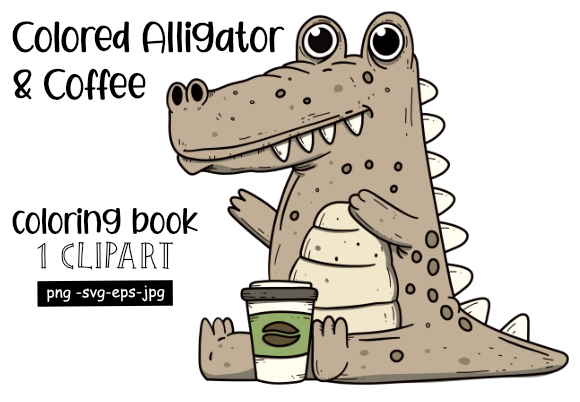 Colored Crocodile Character for POD: A Vibrant Graphics Asset