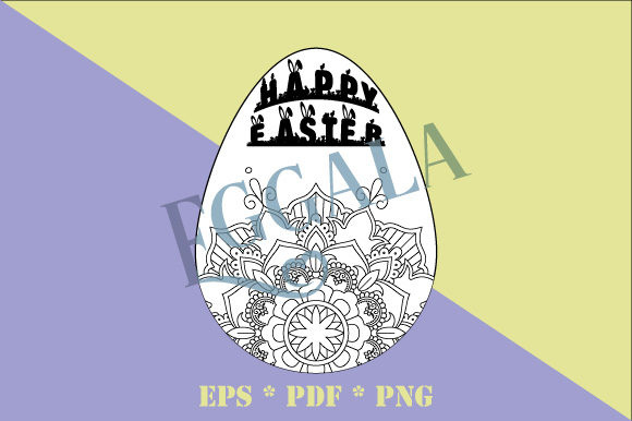 Easter Eggala Egg Mandala Vector for Graphics and Coloring