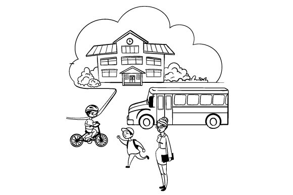 Enhance Kids Crafts with School Coloring Page