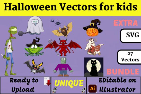 Halloween Vectors for Kids KDP: Perfect Graphics for Crafters