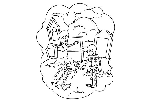 Skeleton Coloring Page for Halloween Crafts