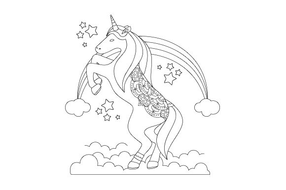 Unicorn- Coloring Book Design for Kids Crafts